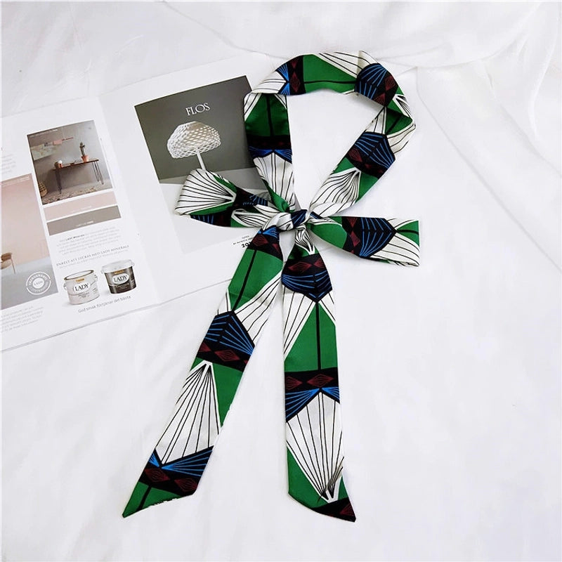 2 M New Polka Dot Special Long Edition Thin Narrow Silk Scarf Women's Spring Summer Autumn Scarf Belt Black And White Fashion