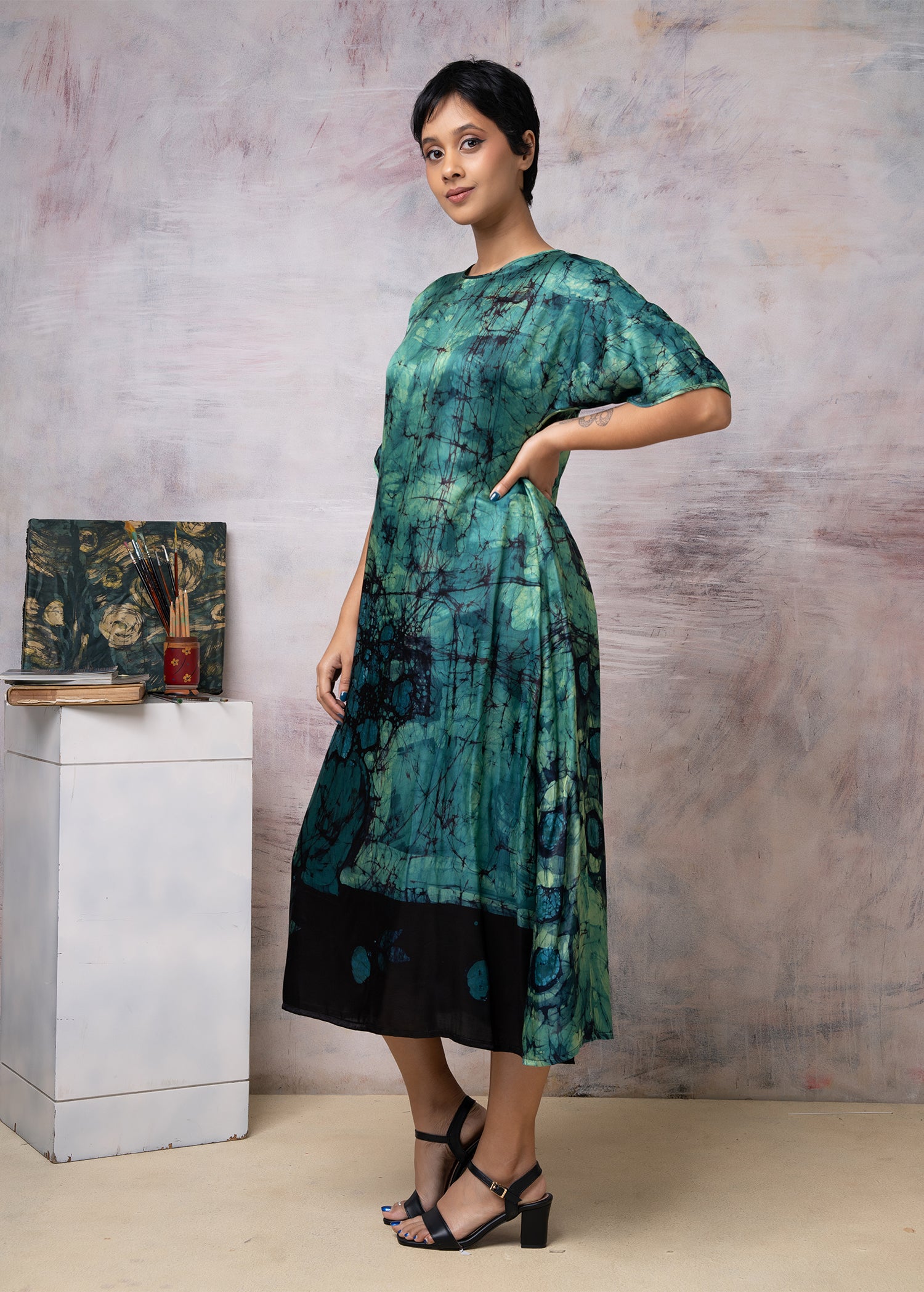 Van Gogh Vas With Roses Painting Abstract Dress