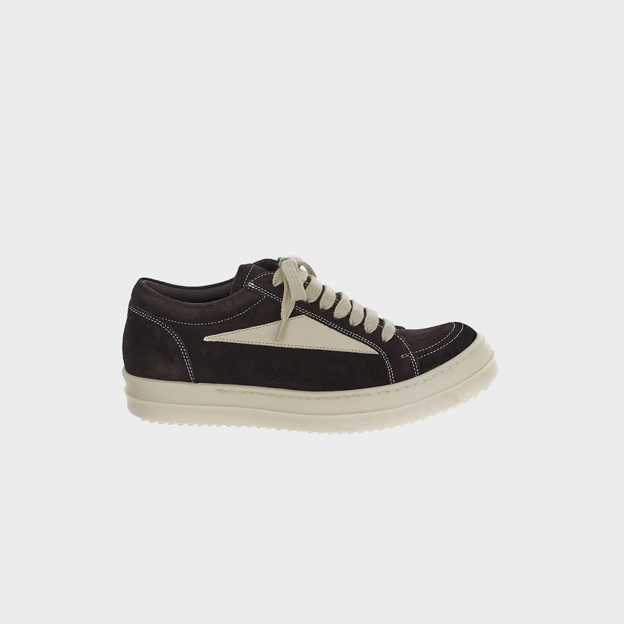 Rick Owens Vintage Sneakers Scarpe in Pelle - Mahogany / Milk / Milk