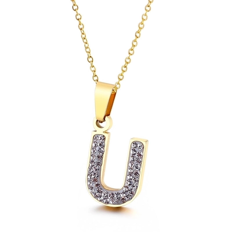 Titanium Steel 18K Gold Plated Fashion Plating Letter Necklace