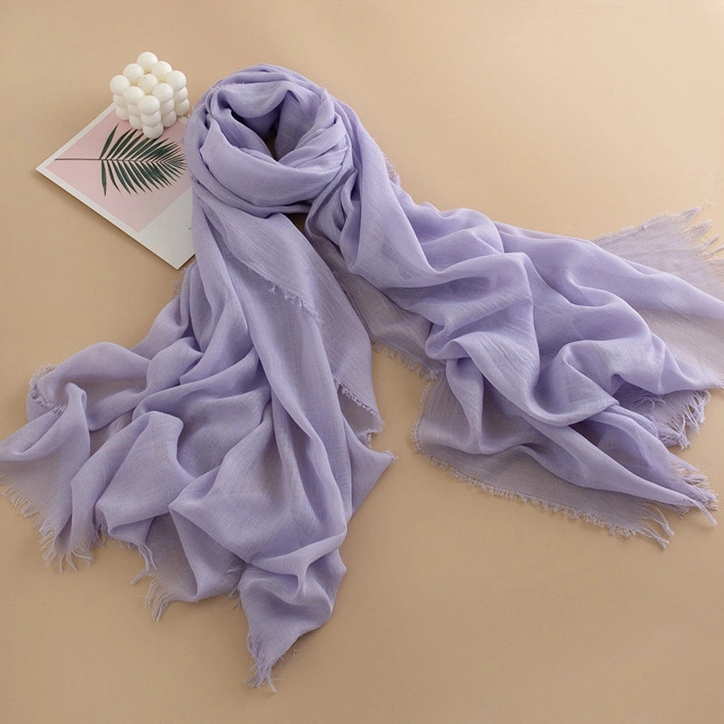 Unisex Elegant Minimalist Solid Color Polyester Silk Scarf