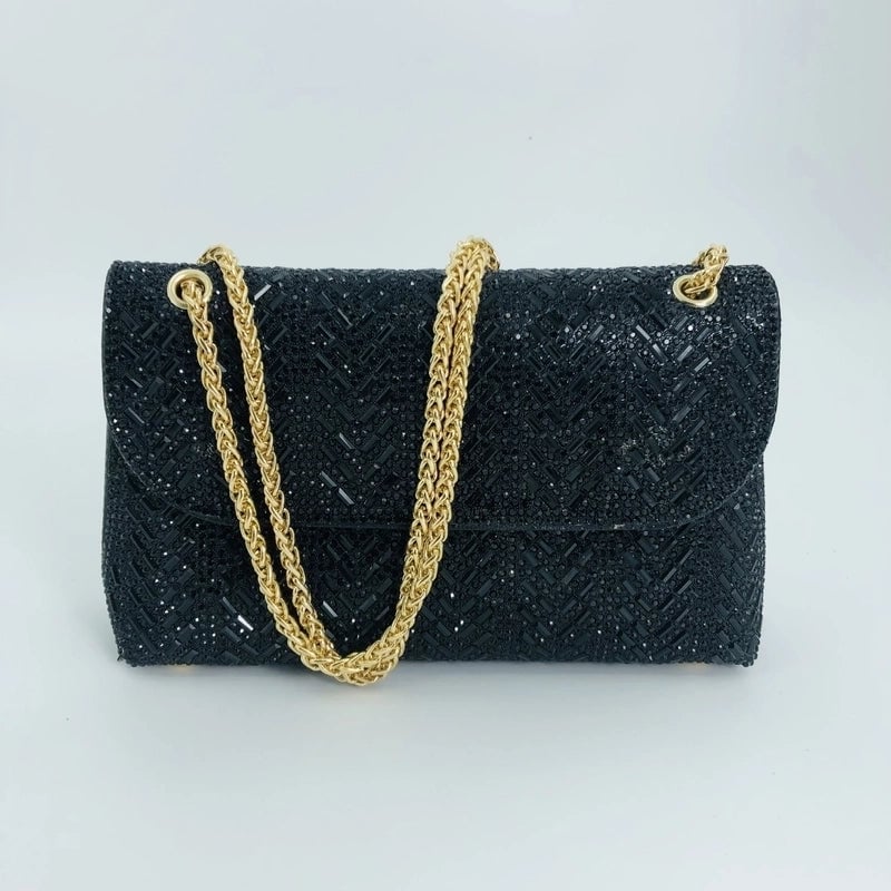 New Handmade Inlaid Bag Evening Dress Socialite Rhinestone Armpit Clutch Evening Bag