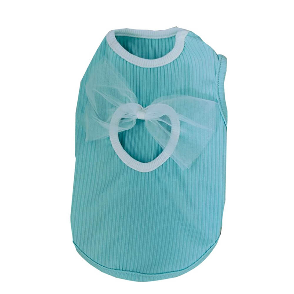 Pastel Bow-Knot Dog Tank Tops