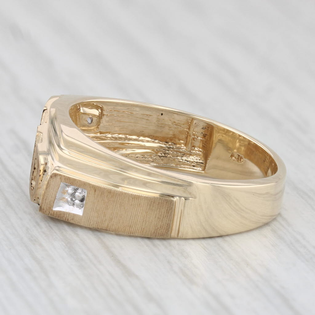 DAD Ring 10k Yellow Gold Size 10 Diamond Accents Gift Keepsake