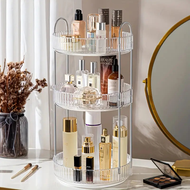 LUXURY 360° VANITY ORGANIZER – ROTATABLE MAKEUP STORAGE HOLDER