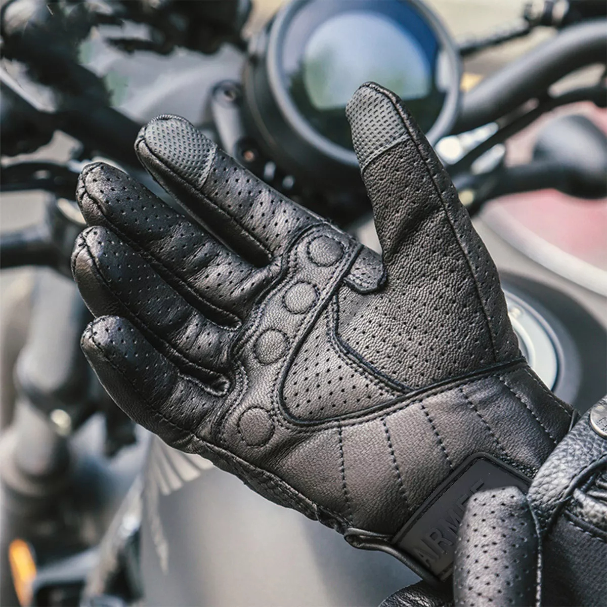 Guantes De Moto 100% Piel De Cabra Para Pantallas Táctiles