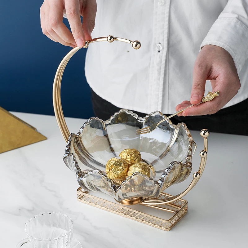Home Decor Crystal Glass Modern Nordic Living Room House Metal Trays Gold Luxury Other Decoration Home Table Decor For Home