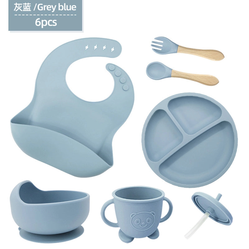 Casual Solid Color Silica Gel Tableware 1 Set