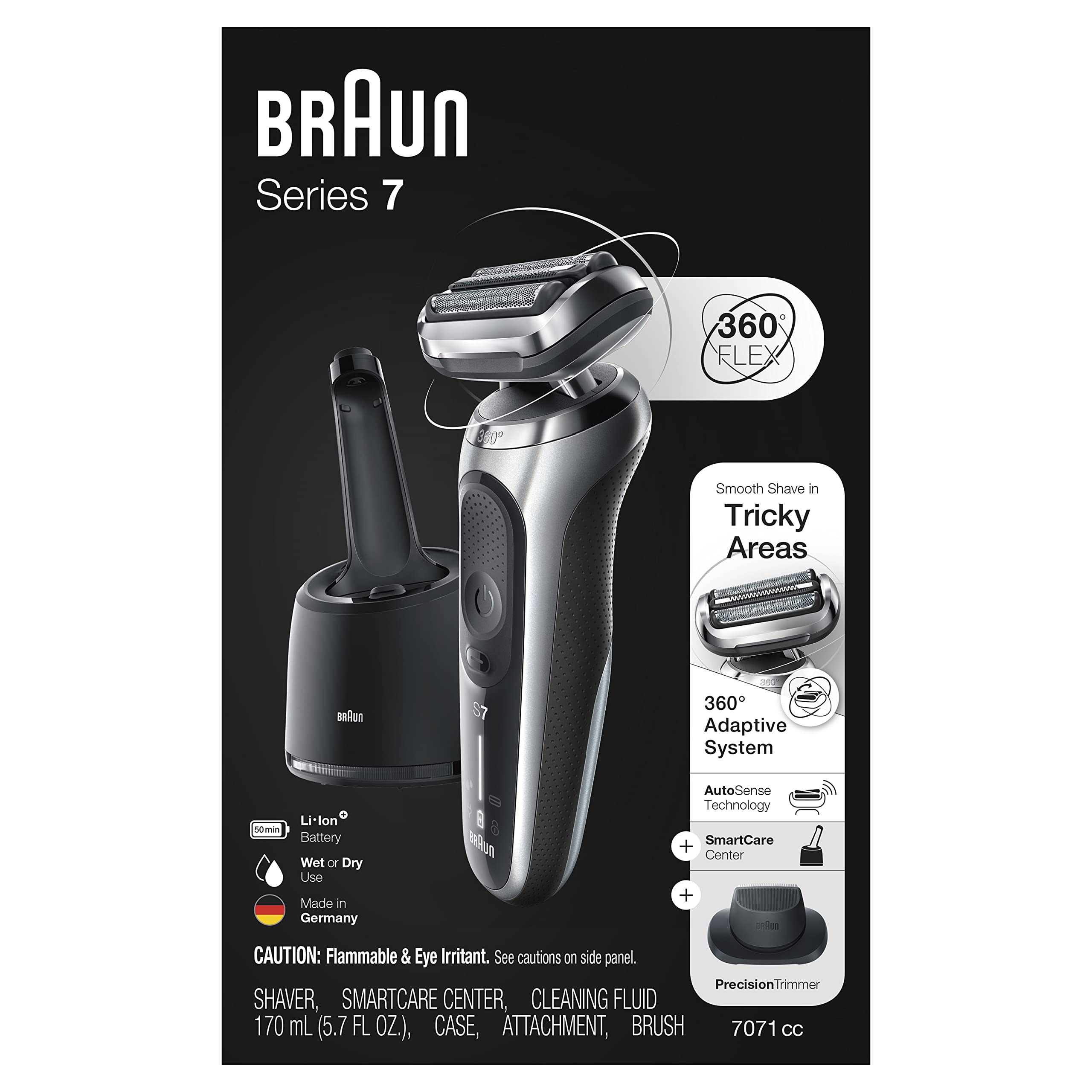 Black Friday Limited Offer🖤Buy 1 Get 1 Free🎁Braun Series 7 7071cc Flex Electric Razor for Men with SmartCare Center