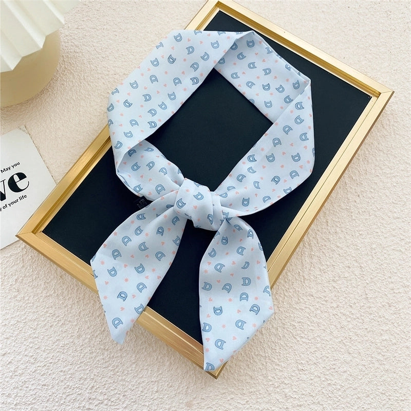 Fashion Printing Streamer Narrow Silk Scarf