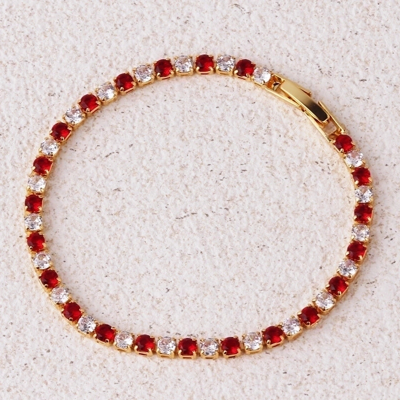 Copper Inlay Solid Color Zircon Copper Necklaces