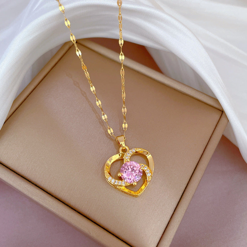Moon Geometric Stainless Steel Electroplating Necklaces
