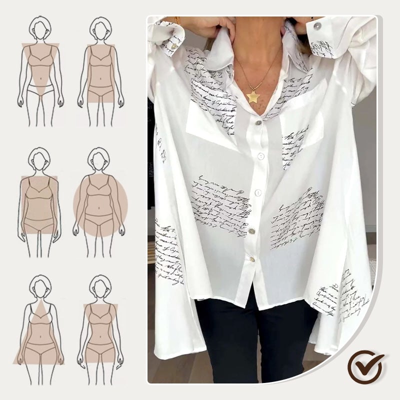 🎁Hot Sale 49%OFF💖Letter Print Fashion Lapel Shirt