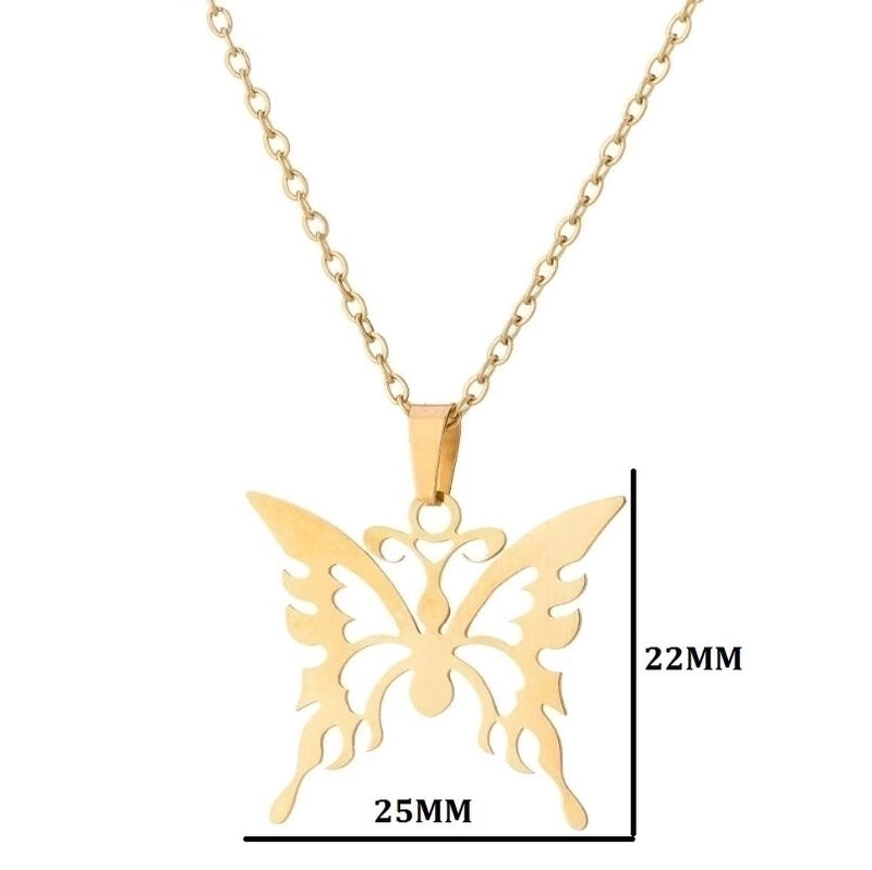 Fashion Butterfly 201 Stainless Steel 18K Gold Plated Plating Stainless Steel Necklaces