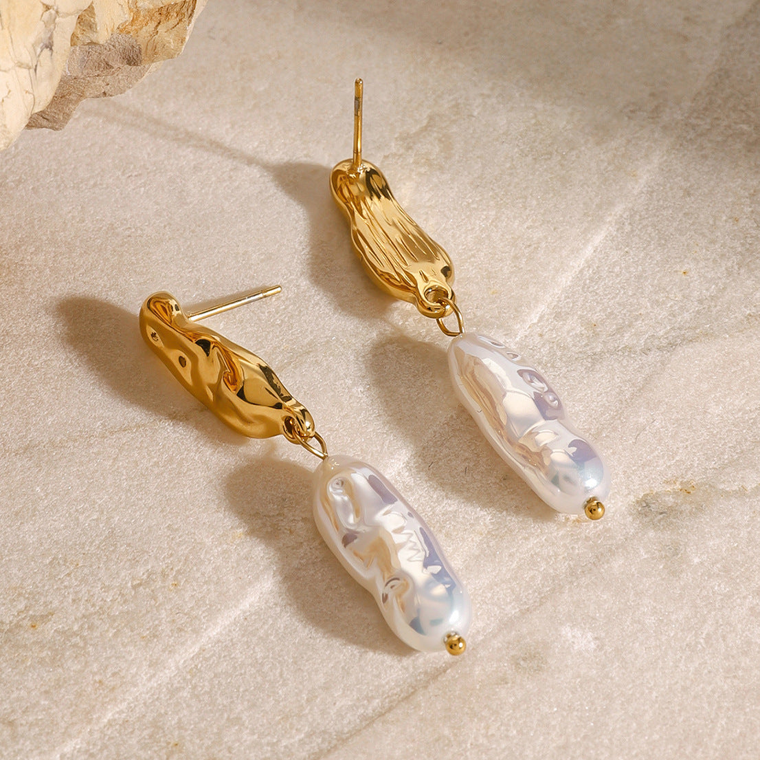 Stainless Steel Pearl Earrings Niche Ins Earrings Titanium Steel Earring