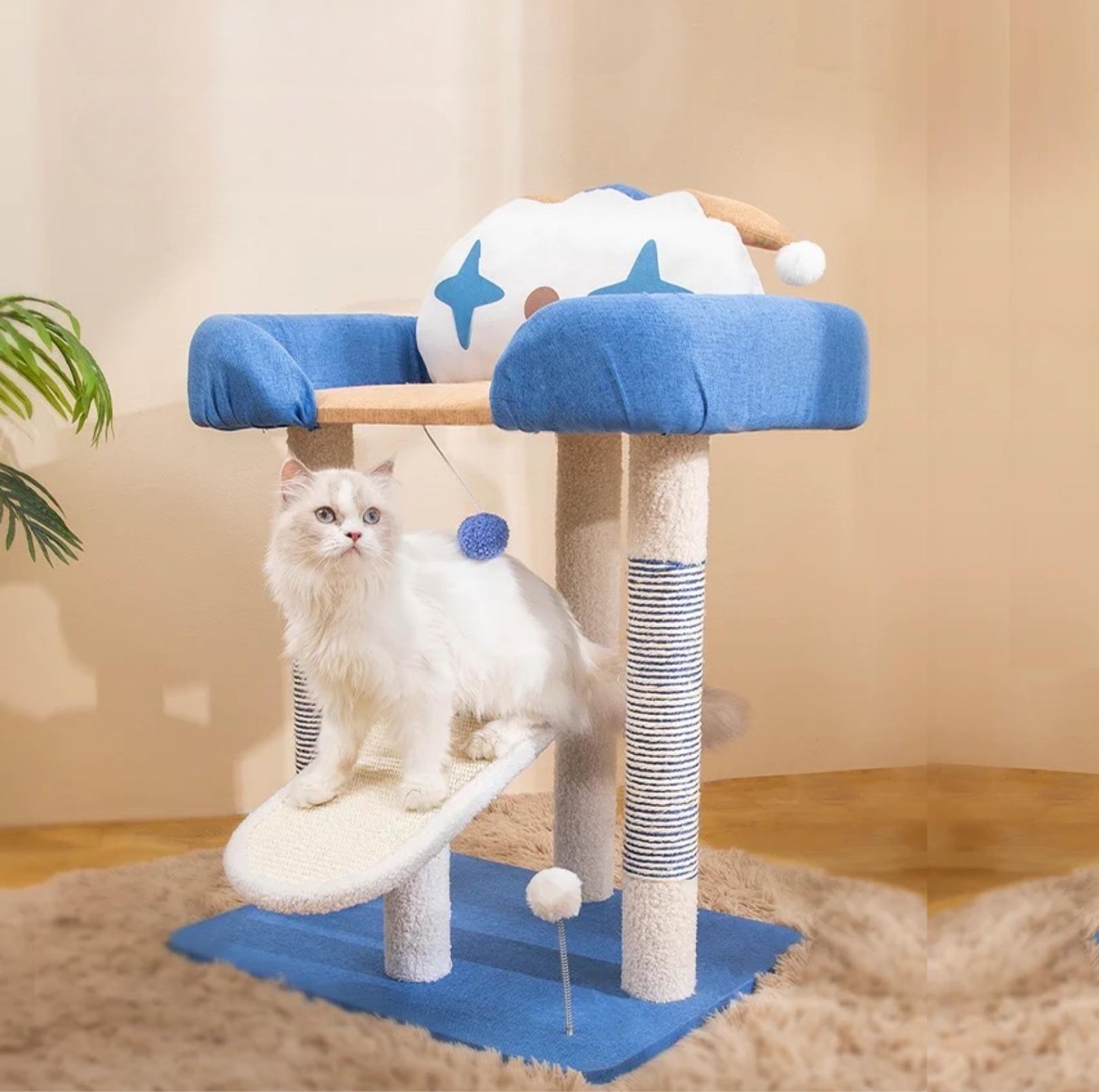 Circus Style Cat Climbing Tree with Lounge & Scratching Post