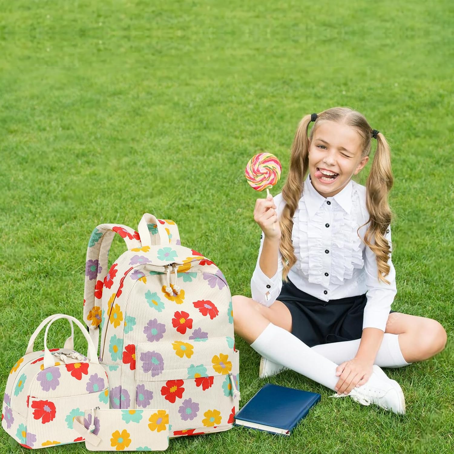 Bluboon School Backpack Teens Girls Boys Kids School Book Bags with Lunch Box Pencil Bag