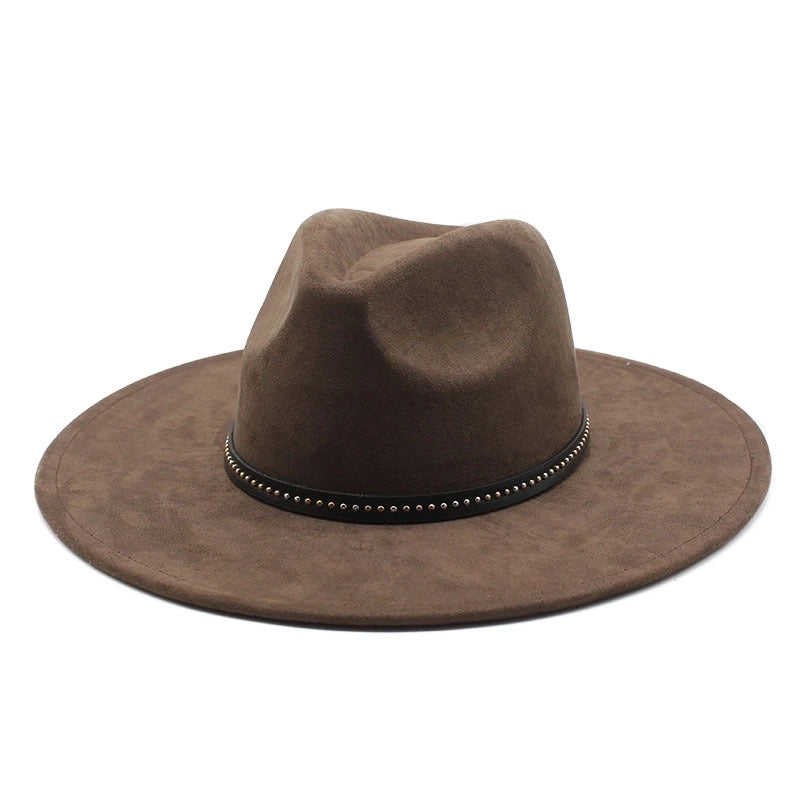Unisex Vintage Style Ethnic Style Solid Color Flat Eaves Fedora Hat