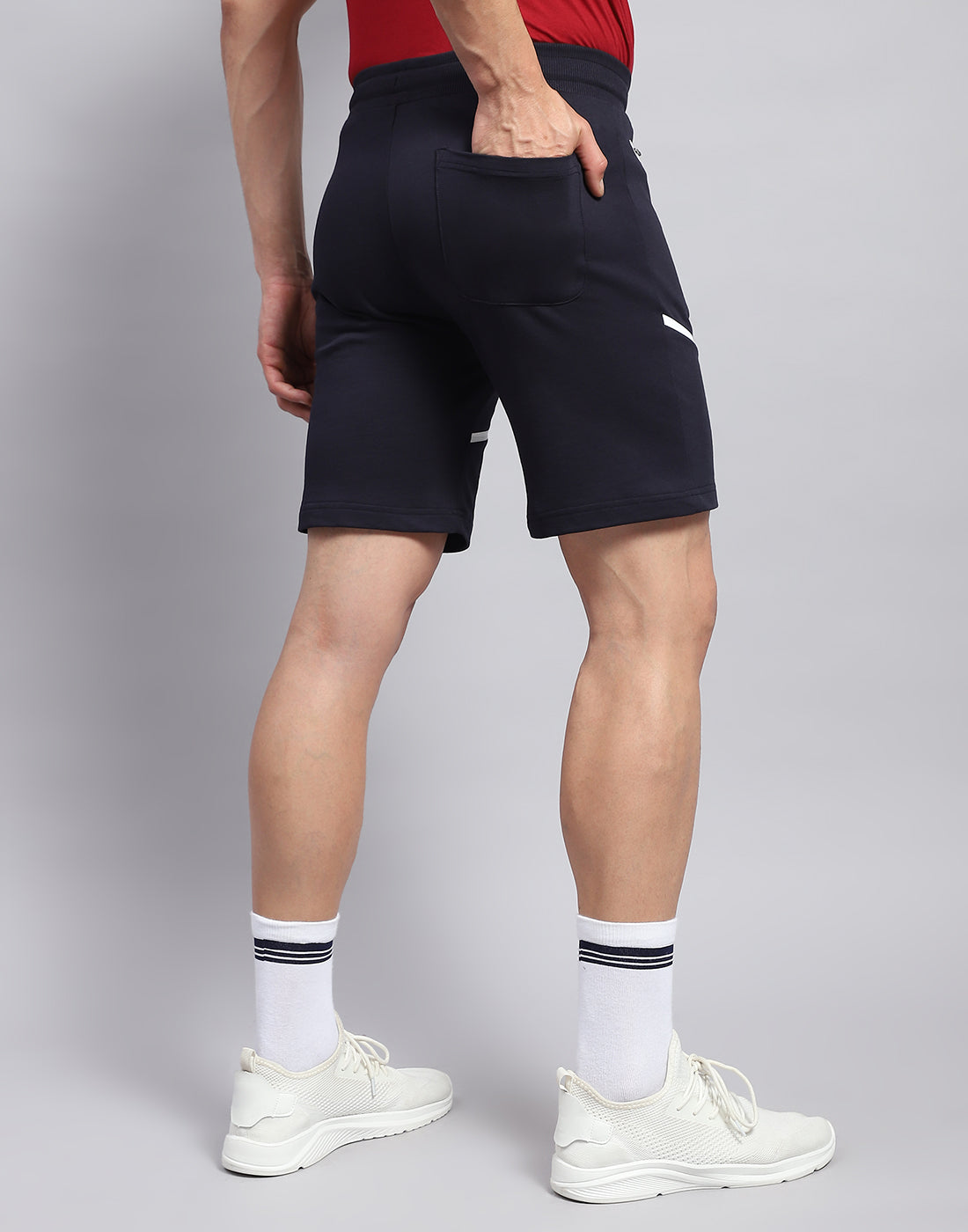 Men Navy Blue Solid Smart Fit Short