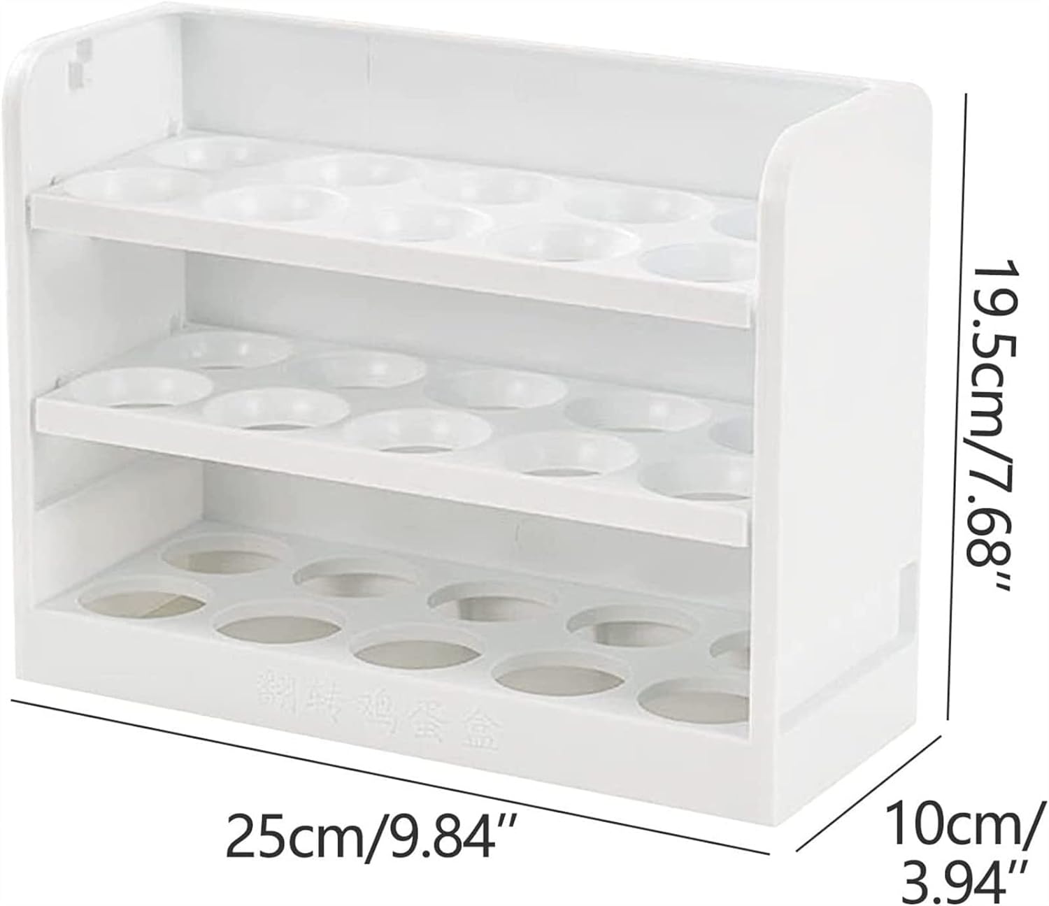 30 Grid Egg Holder For Refrigerator. 3-Layer Egg Storage Container Plastic