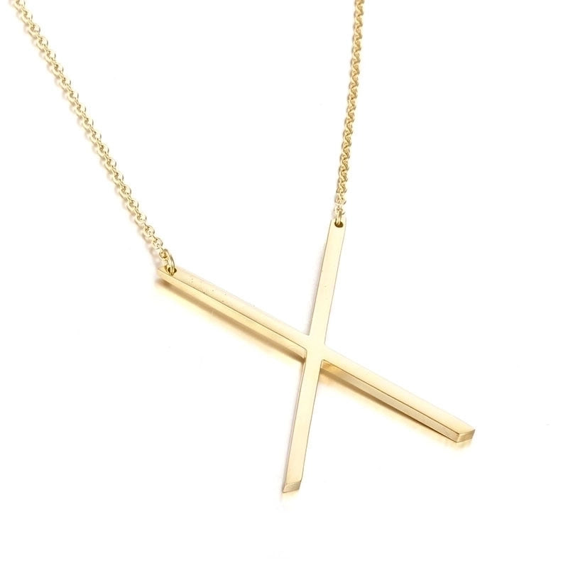 Titanium Steel 18K Gold Plated Minimalist Plating Letter Necklace