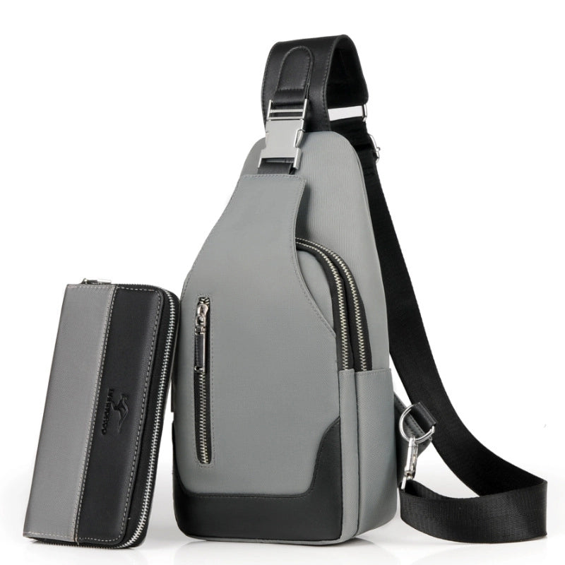 Men's Classic Style Sports Solid Color Oxford Cloth Waist Bags