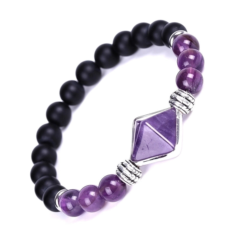 Fashion Ball Stone Beaded Inlay Artificial Crystal Bracelets 1 Piece