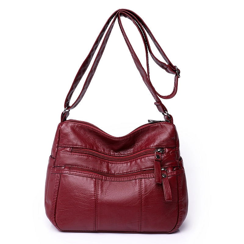 Women's Pu Leather Solid Color Vintage Style Classic Style Square Zipper Shoulder Bag Crossbody Bag