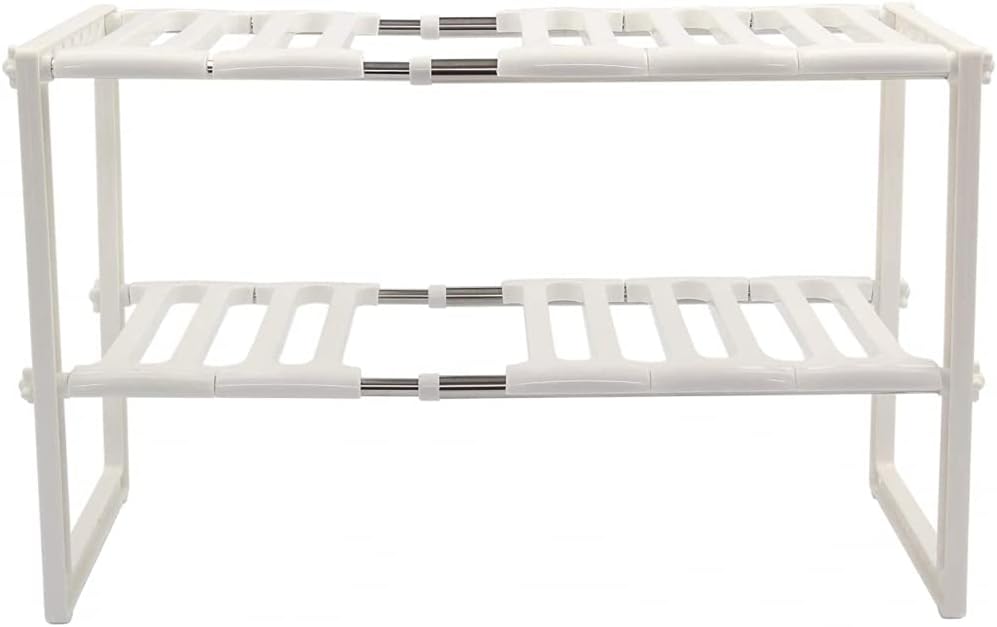 Kitchen Shelf Expandable. 2 Tiers Expandable Kitchen Storage Multi-Functional Rack