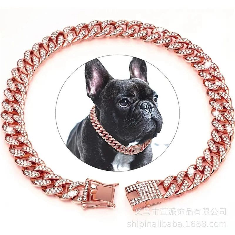 Hip-Hop Alloy Lattice Pet Accessories Pet Collar