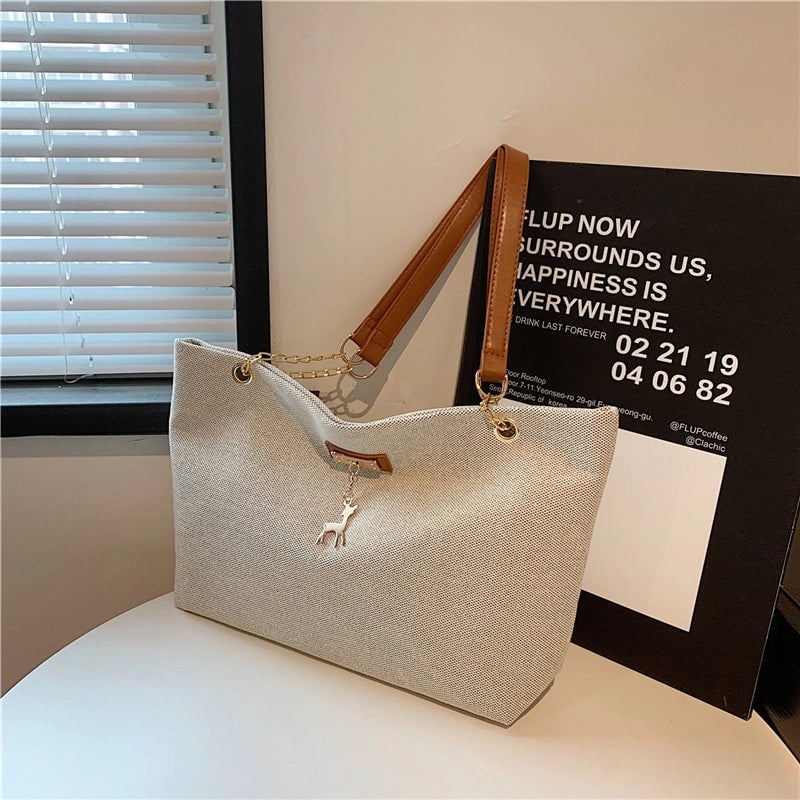 Women's Nylon Solid Color Elegant Square Zipper Shoulder Bag Underarm Bag
