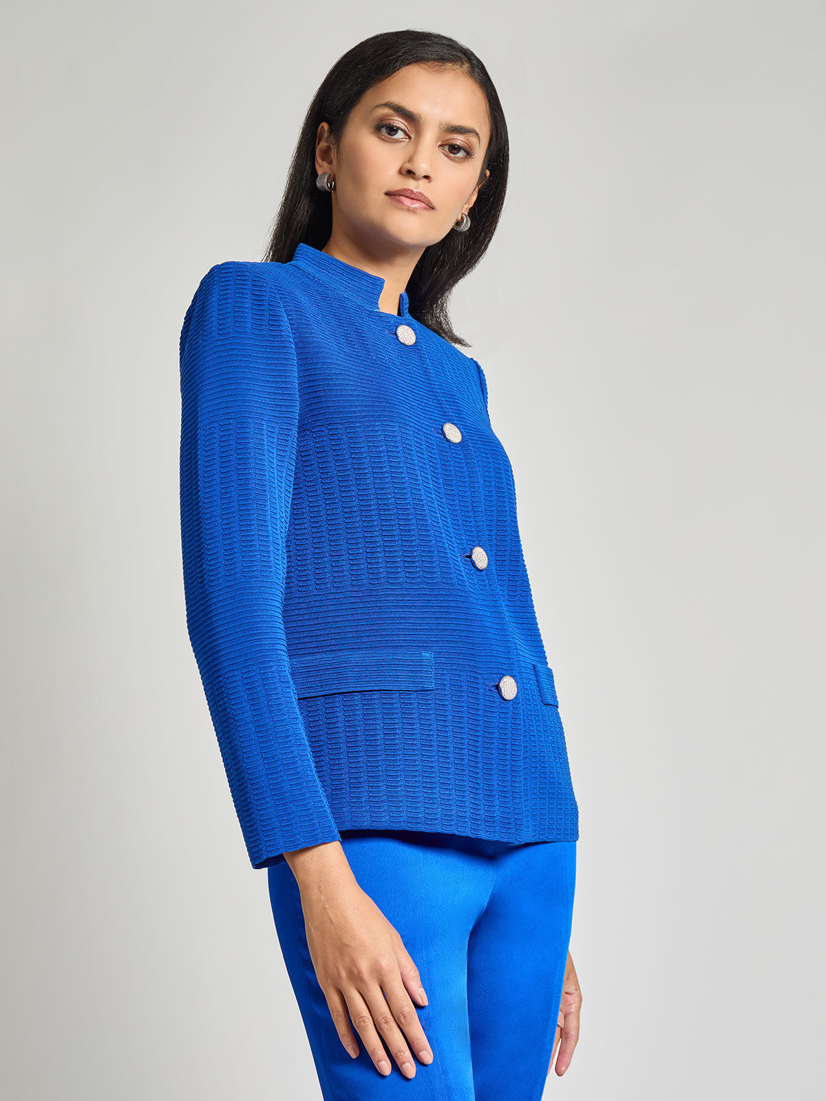 Tailored Tonal Ottoman Knit Jacket - Vanity Fit