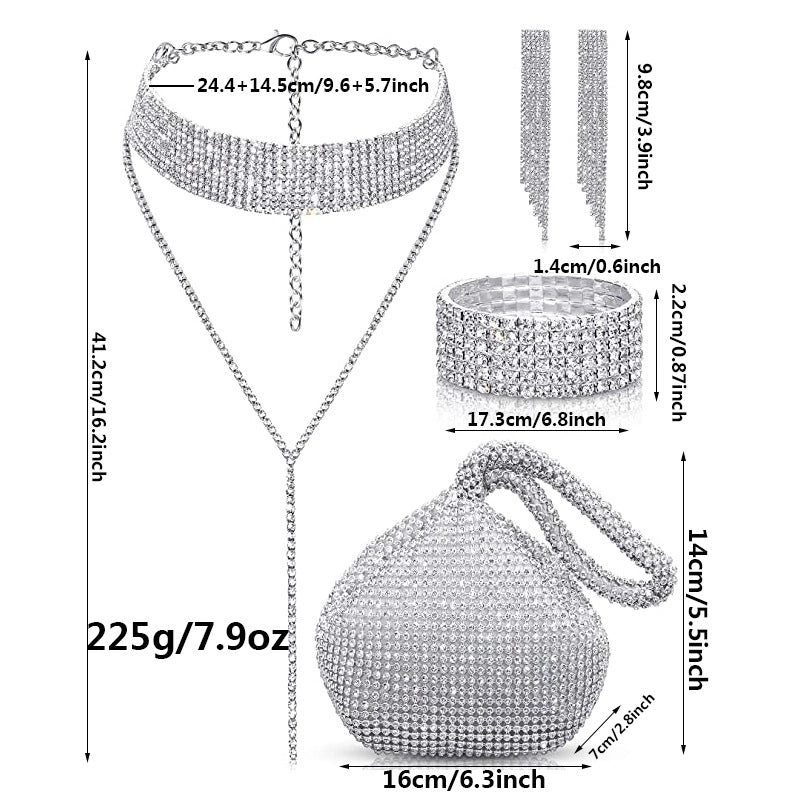 Silver Gold Nylon Solid Color Round Evening Bags