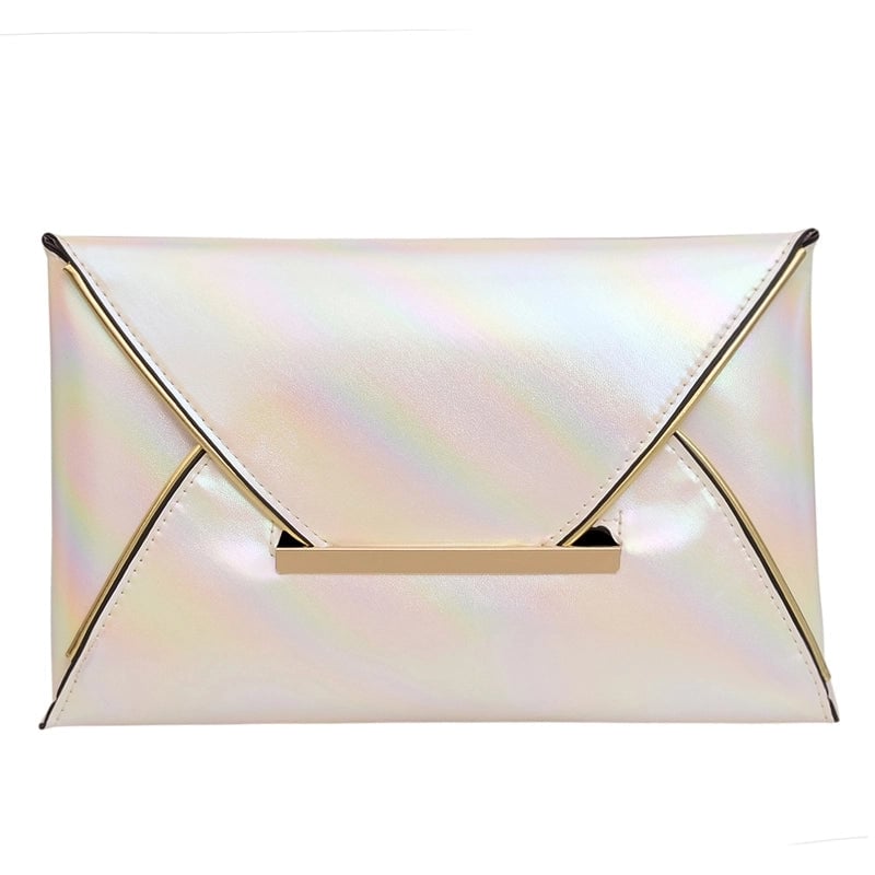 Women's Pu Leather Solid Color Basic Classic Style Flip Cover Envelope Bag Clutch Bag