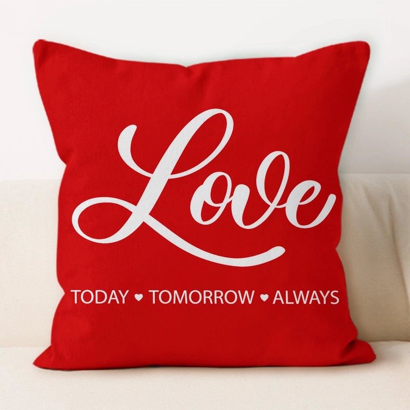 Valentine'S Day Minimalist Letter Plush Throw Pillow Pillow Cases Couch & Sofa Decor