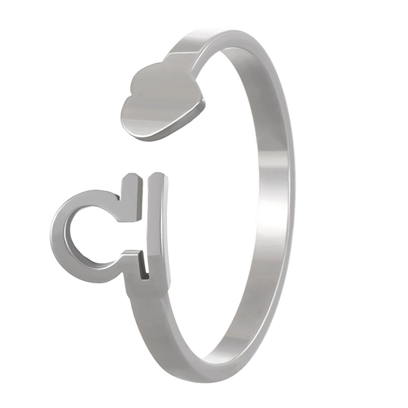 Minimalist Twelve Constellation Stainless Steel Open Rings