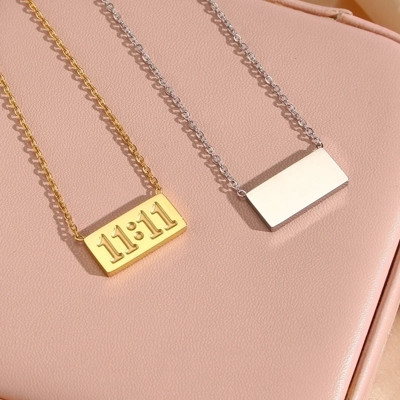Fashion Number 304 Stainless Steel No Inlaid 18K Gold Plated Plating Necklace