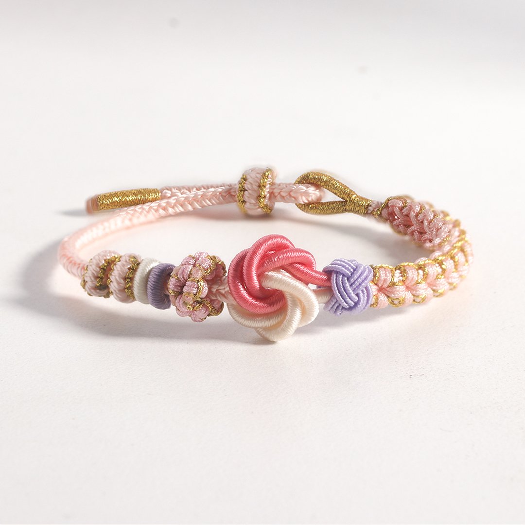 FOR DAUGHTER/GRANDDAUGHTER 🩷 A LINK THAT CAN NEVER BE UNDONE PEACH BLOSSOM KNOT BRACELET🎀