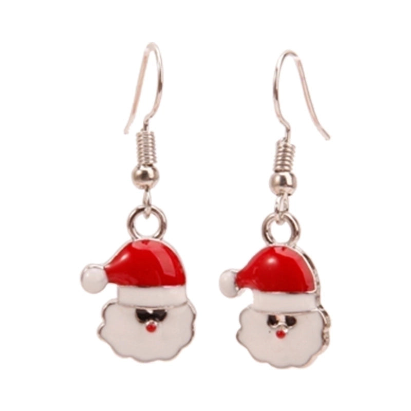 Fashion Santa Claus Christmas Socks Bell Epoxy Alloy Earrings