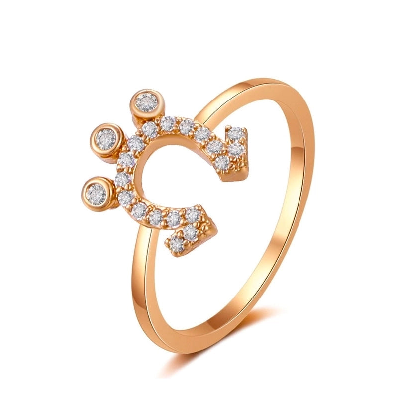 New Style Copper Inlaid Zircon Butterfly Star Leaf Opening Ring