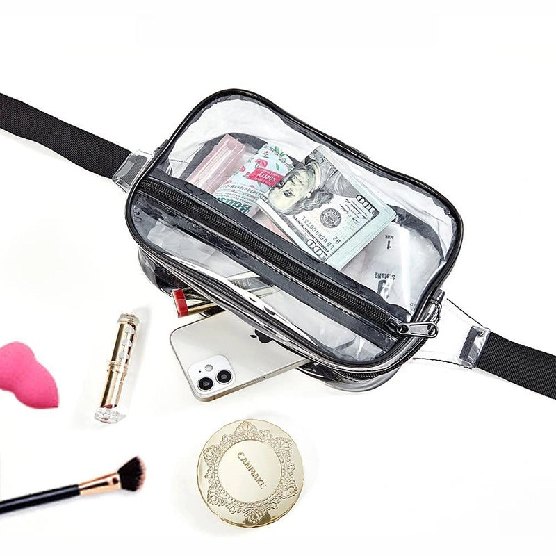 Transparent Waist Bag Men's And Women's Stadium Approved Belt Bag With Adjustable Shoulder Strap. Suitable For Holiday Game Travel