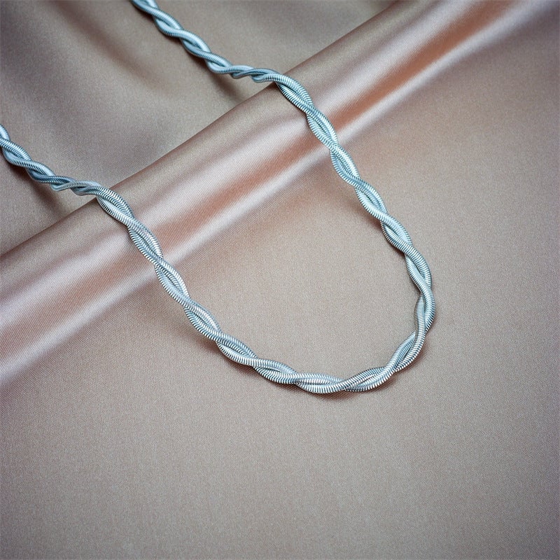 Fashion Women Twisted Titanium Steel Electroplating Jewelry Sets