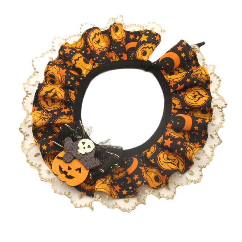 Hip-Hop Retro Cotton Halloween Cartoon Pet Collar