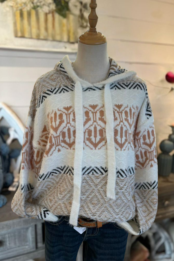 Hooded Jacquard-Knit Sweater