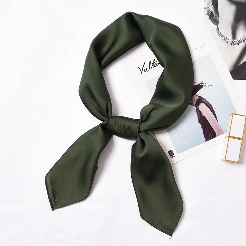 Women's Minimalist Solid Color Satin Silk Scarves