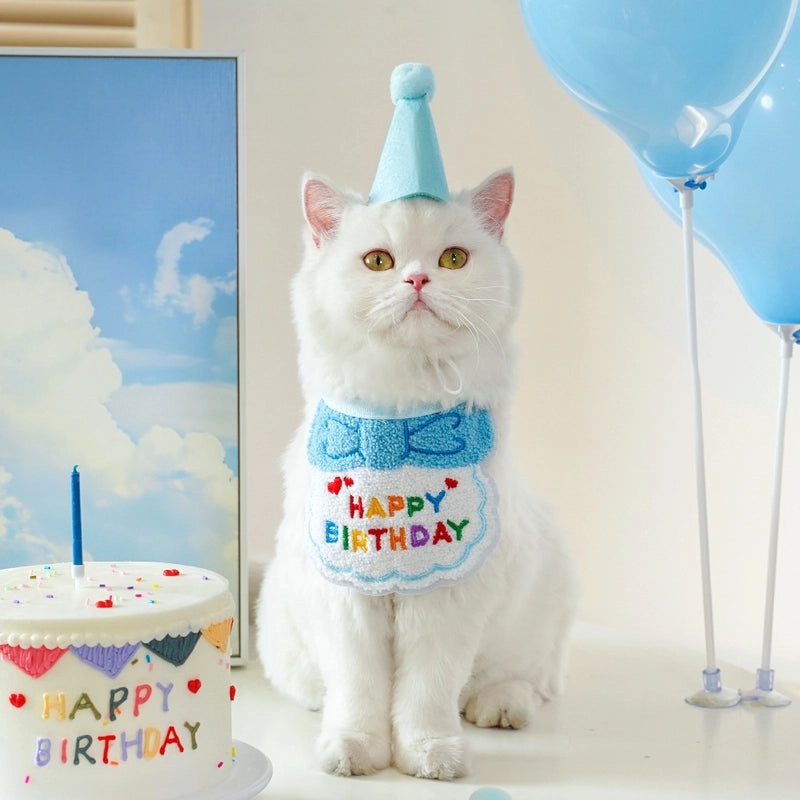 Cute Polyester Letter Pet Saliva Towel Pet Hat
