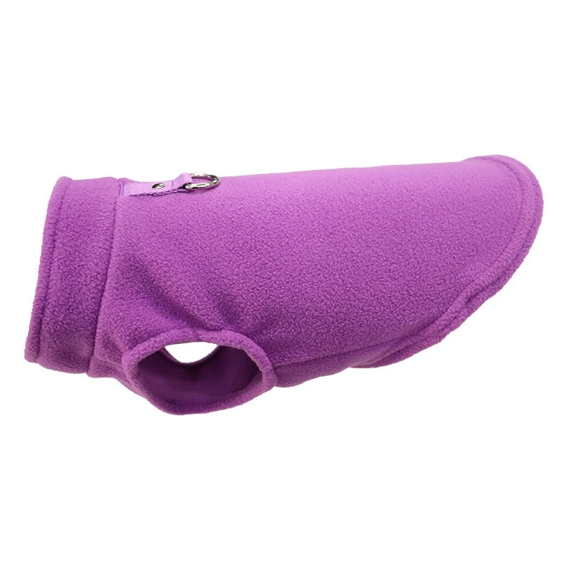 Casual Polar Fleece Solid Color Pet Clothing