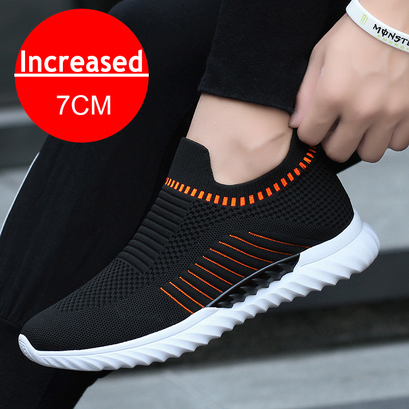 Gptsolvy Men Sneakers Elevator Shoes Hidden Heels Breathable Heightening Shoes For Men Increase Insole 7CM Sports Casual Deodorant Shoes