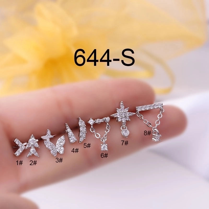 Ear Cartilage Rings & Studs Geometric 316L Stainless Steel  Copper Plating