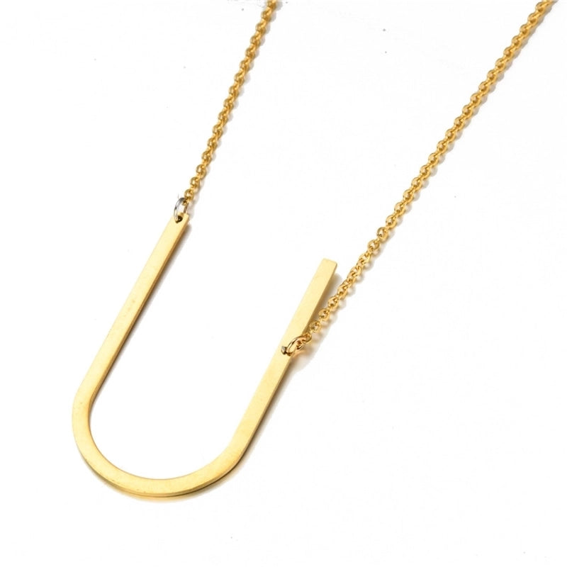 Fashion Jewelry 26 Letters Stainless Steel Necklace